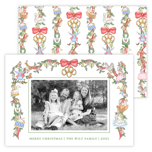 Christmas Photo Card - Twelve Days of Christmas, Garland (Landscape)
