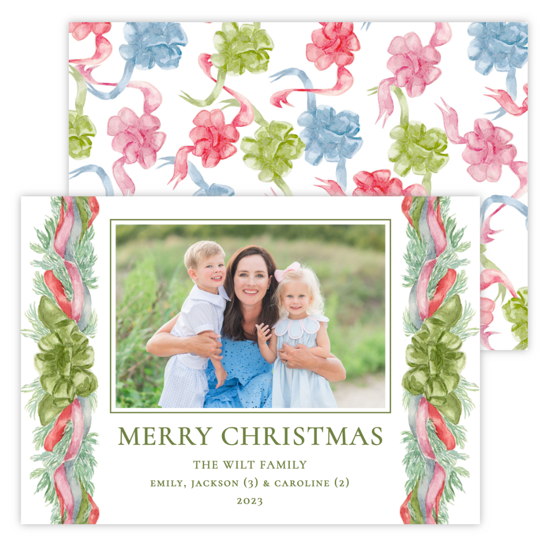 Christmas Photo Card - Velvet Trimmings (Landscape)