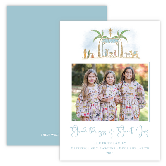 Christmas Photo Card - Nativity Scene (Landscape Photo)