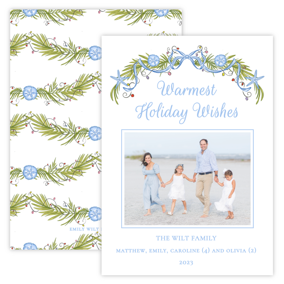 Christmas Photo Card - Sea Sun Greetings (Landscape Photo)