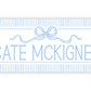 Personalized Water-Resistant Name Labels for School Supplies | 60 Pack (1x2.625") | Coquette Bow, Blue