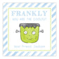 Kids Halloween Tags or Stickers - Frankenstein (Blue)