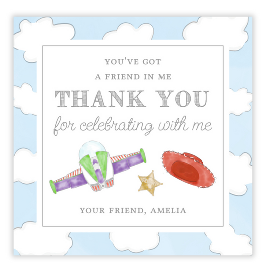 Toy Birthday Party Favor Tags - Girl