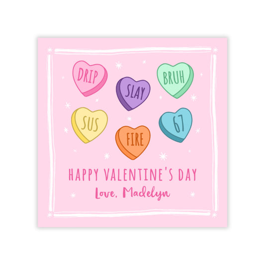 Slang Conversation Hearts Valentine (Pink)