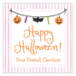 Kids Halloween Tags or Stickers - Halloween Garland (Pink)