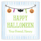 Kids Halloween Tags or Stickers - Halloween Garland (Blue)