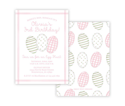 Easter Egg Hunt Birthday invitations (Pink)