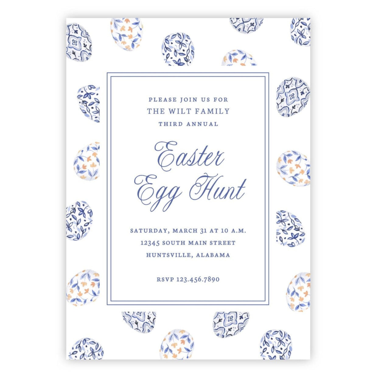 Porcelain Egg Easter Invitations