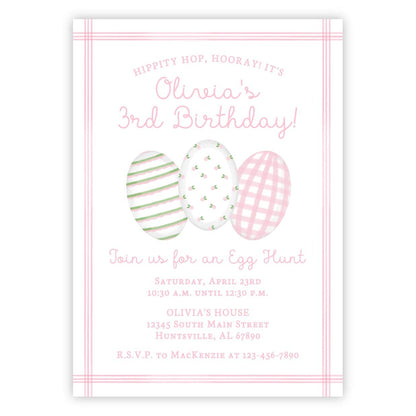 Easter Egg Hunt Birthday invitations (Pink)