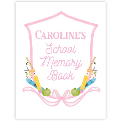 PRINTABLE School Memory Book Cover Page Template (Pink)