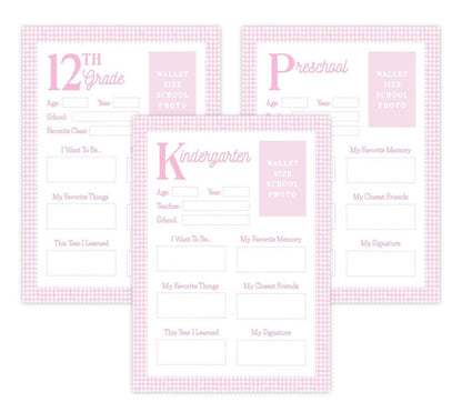 PRINTABLE School Memory Book Pages with Prompts (Pink)