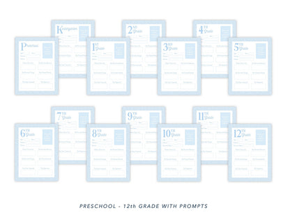 PRINTABLE Blank School Memory Book Pages (Blue)
