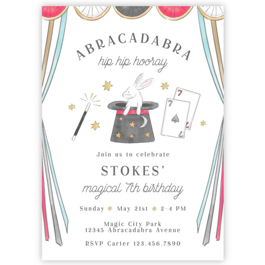 Magic Birthday Party Invitations