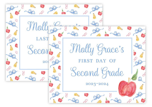 Personalized First & Last Day of School Sign | Double-Sided Photo Prop | What a Teach