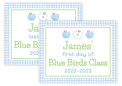 PRINTABLE First and Last Day of School Sign - Blue Apples