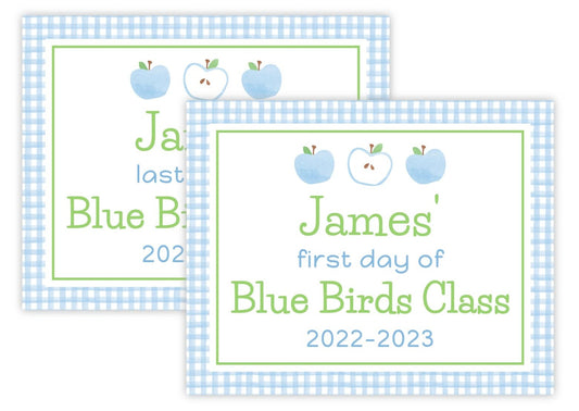PRINTABLE First and Last Day of School Sign - Blue Apples