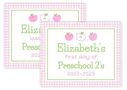 PRINTABLE First and Last Day of School Sign - Pink Apples