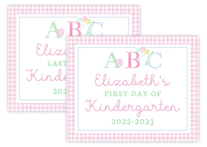 PRINTABLE First and Last Day of School Sign - ABC (Pink)