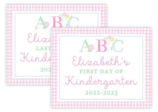 PRINTABLE First and Last Day of School Sign - ABC (Pink)