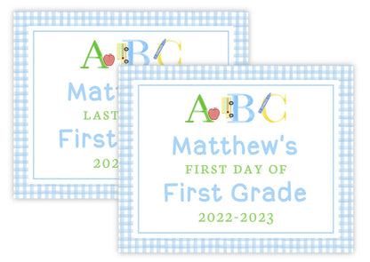 PRINTABLE First and Last Day of School Sign - ABC (Blue)