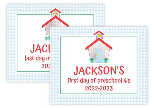 PRINTABLE First and Last Day of School Sign - School House (Blue)