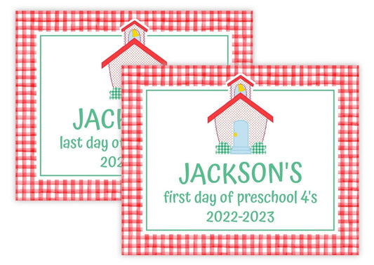 PRINTABLE First and Last Day of School Sign - School House (Red)