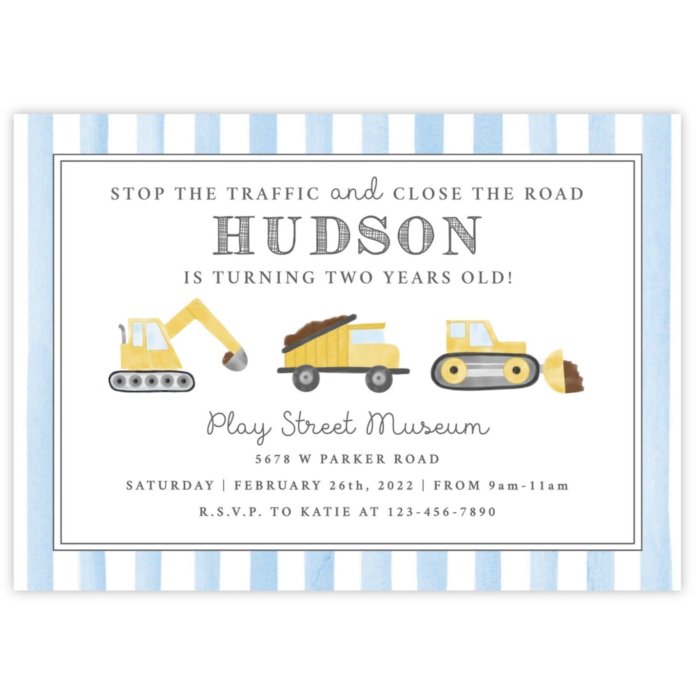 Construction Birthday Party Invitations
