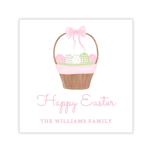 Easter Basket Gift Tags for Kids (Pink)
