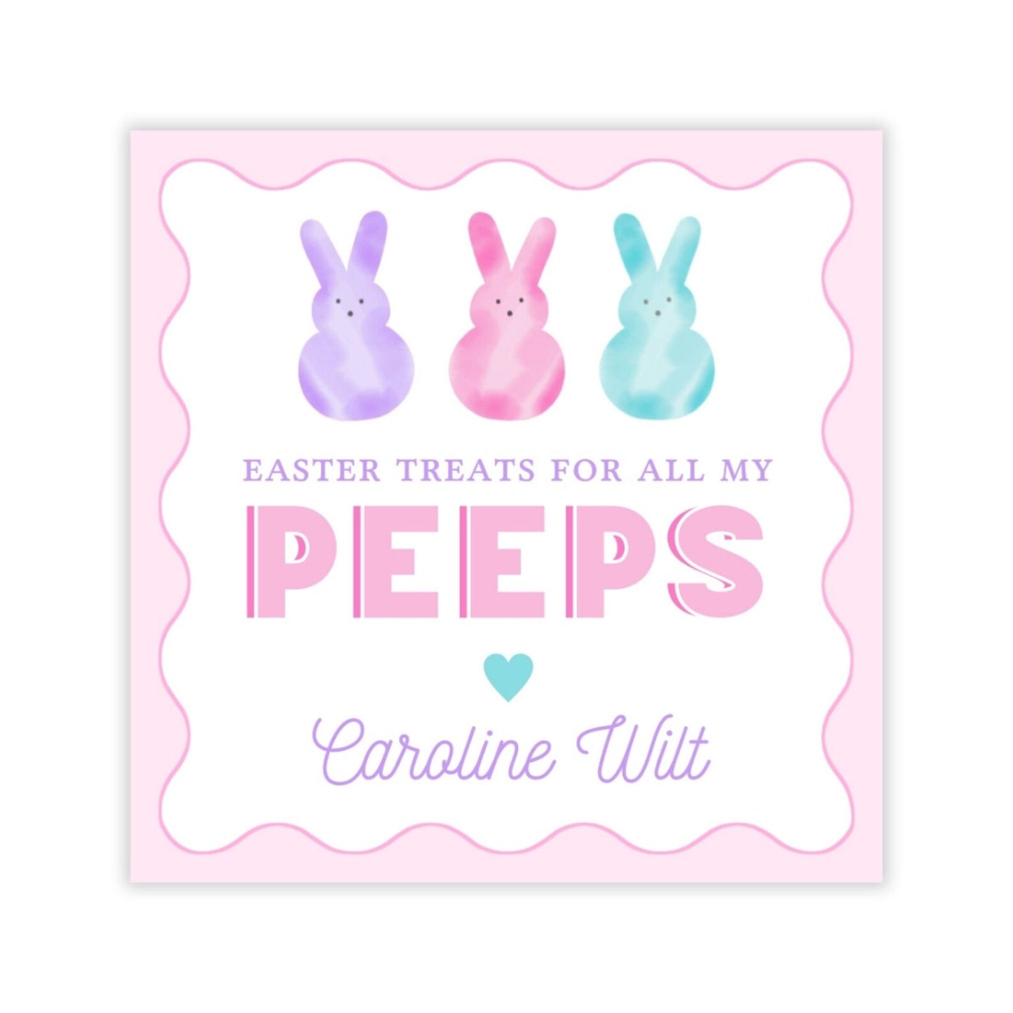 Peeps Easter Gift Tags for Kids (Pink)