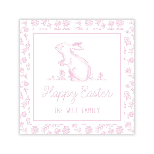 Ditsy Floral Bunny Easter Gift Tags (Pink)