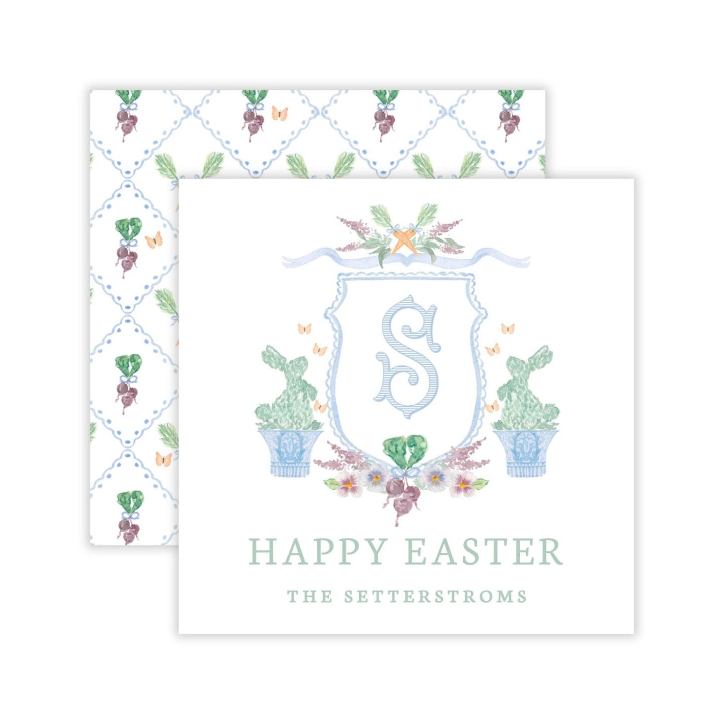 Bunny Topiary Crest Easter Gift Tags