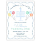 Gingham Cake First Birthday Invitations, Blue