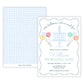 Gingham Cake First Birthday Invitations, Blue