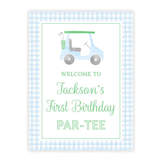 Golf Birthday Welcome Sign PDF File (Blue)