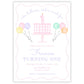 Gingham Cake First Birthday Invitations, Pink