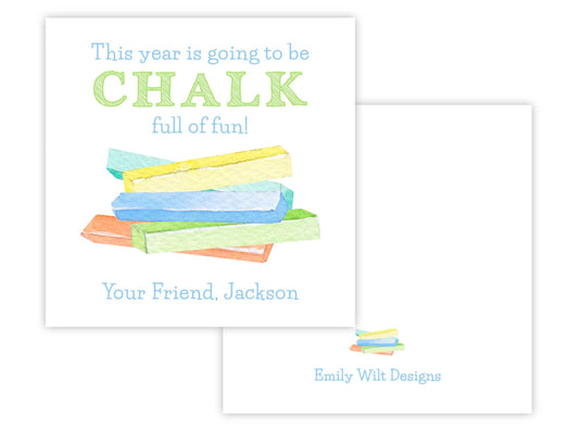 PRINTABLE First Day of School Gift Tags - Chalk (Blue)