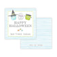 Kids Halloween Tags or Stickers - Monsters (Blue)