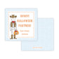 Kids Halloween Tags or Stickers - Howdy Skeleton (Blue)