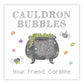 Kids Halloween Tags or Stickers - Cauldron Bubbles
