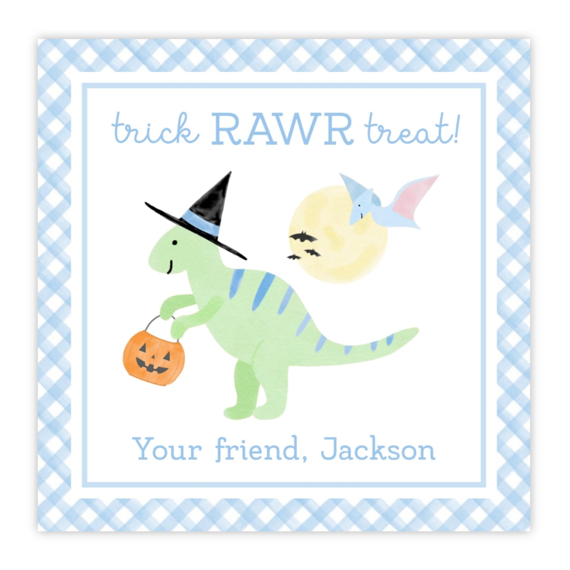 kids halloween tag dinosaur
