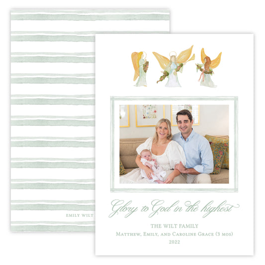 Christmas Photo Card - Angel Trio (Landscape Photo)