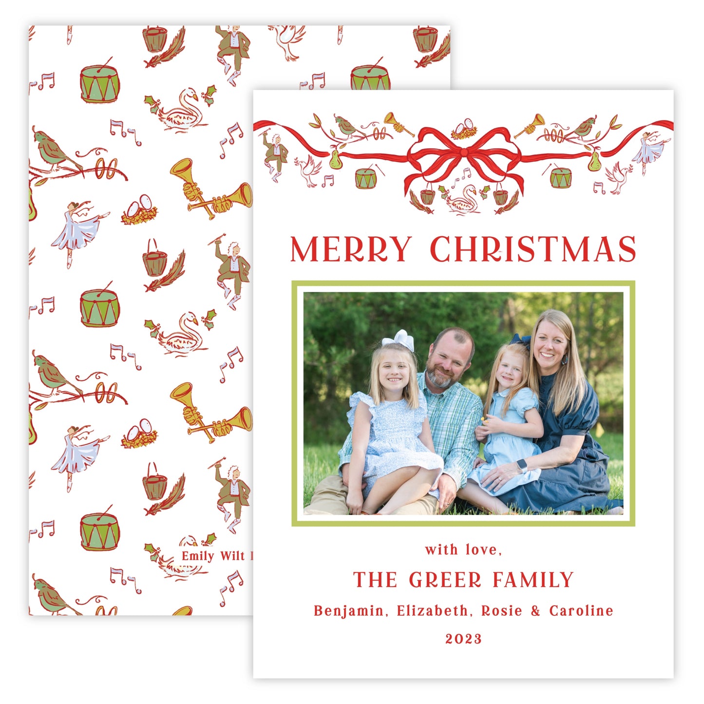 Christmas Photo Card - 12 Days of Christmas (Landscape Photo)