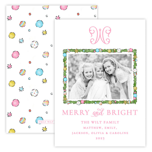 Christmas Photo Card - Merry and Bright (Landscape Photo)