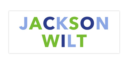 Personalized Water-Resistant Name Labels for School Supplies | 60 Pack (1x2.625") | Blue/Green Colorblock