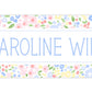 Personalized Water-Resistant Name Labels for School Supplies | 60 Pack (1x2.625") | Pastel Millefleur