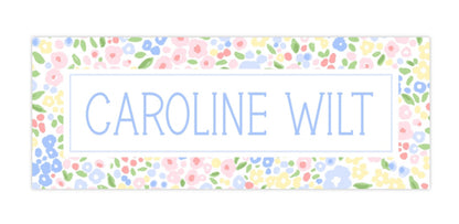 Personalized Water-Resistant Name Labels for School Supplies | 60 Pack (1x2.625") | Pastel Millefleur