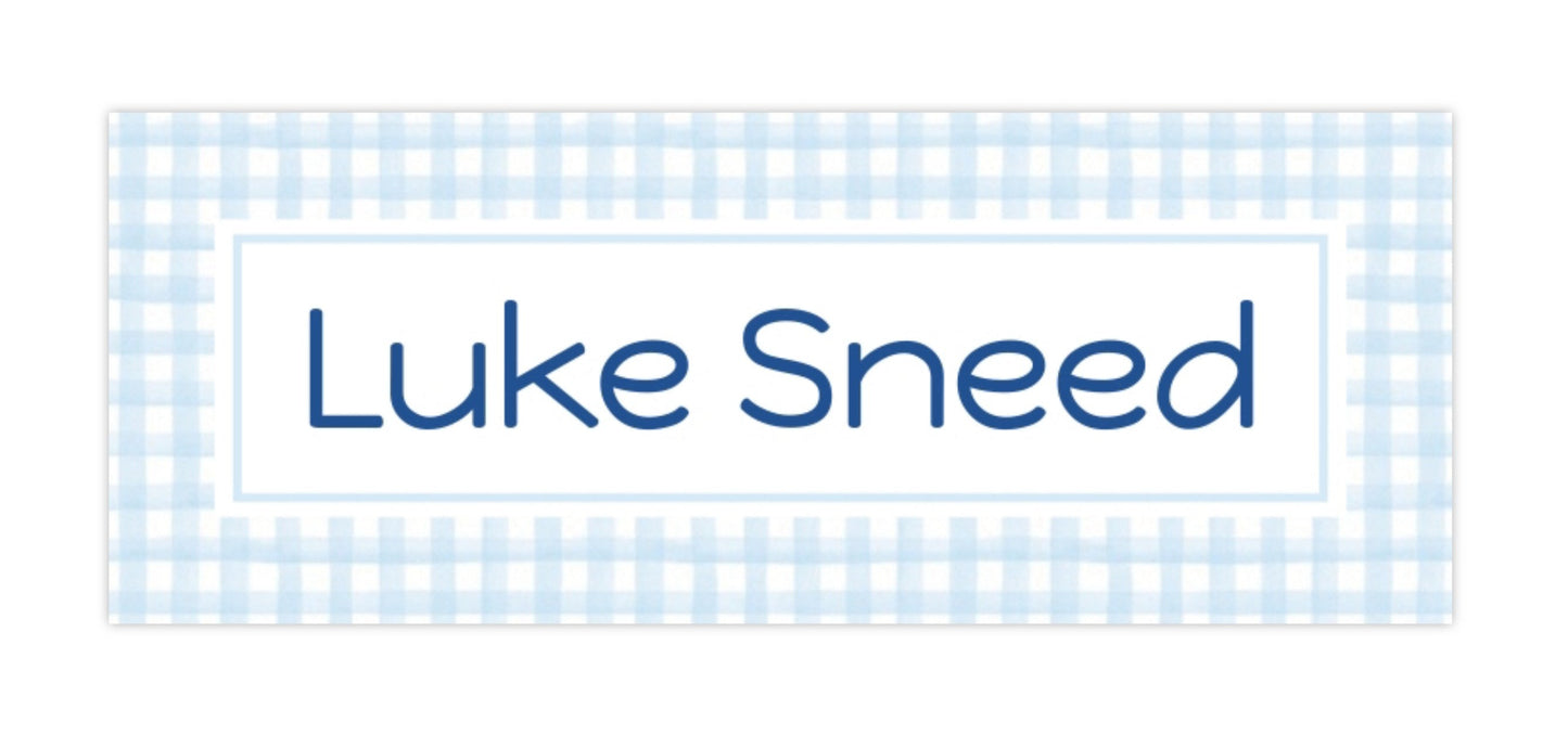 Name Labels - Blue Gingham