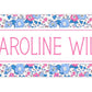 Personalized Water-Resistant Name Labels for School Supplies | 60 Pack (1x2.625") | Pink and Blue Ditsy Floral