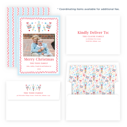 Christmas Photo Card - Santa's Soldiers, Red - Portrait