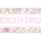 Personalized Water-Resistant Name Labels for School Supplies | 60 Pack (1x2.625") | Pink and Green Ditsy Floral